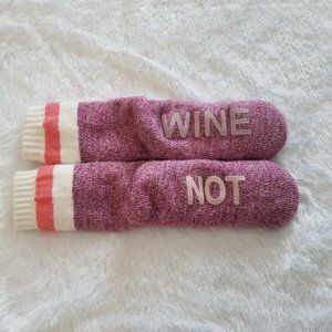 Wine Not Fleece Lined Comfy Slipper Socks